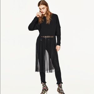 Black Zara Sweatshirt with Jersey Tulle